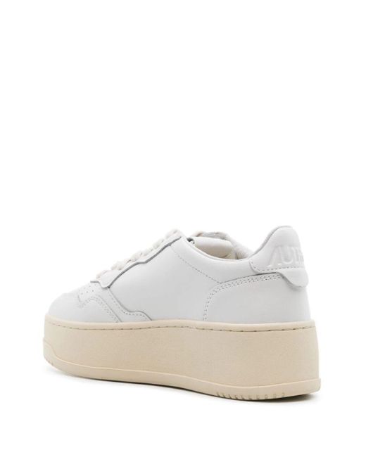 Autry White Platform Low Leather Sneakers