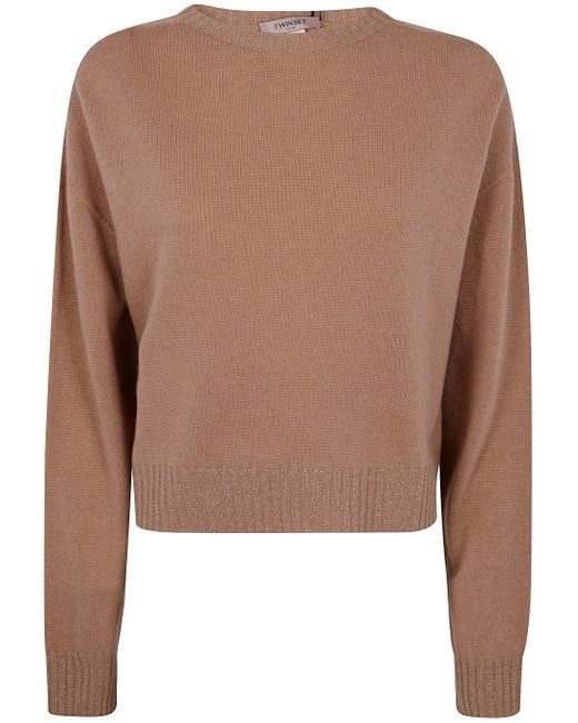 Twinset Brown Lurex Sweater