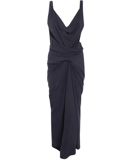 Rick Owens Blue Dress Draped "Strutter"