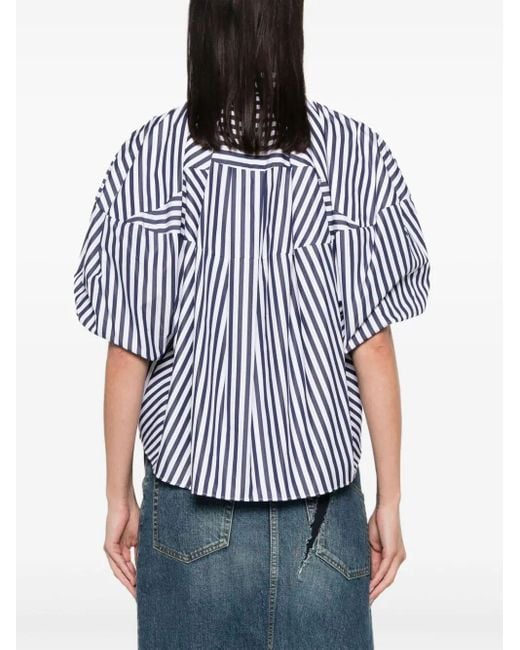 Sacai White Striped Poplin Shirt