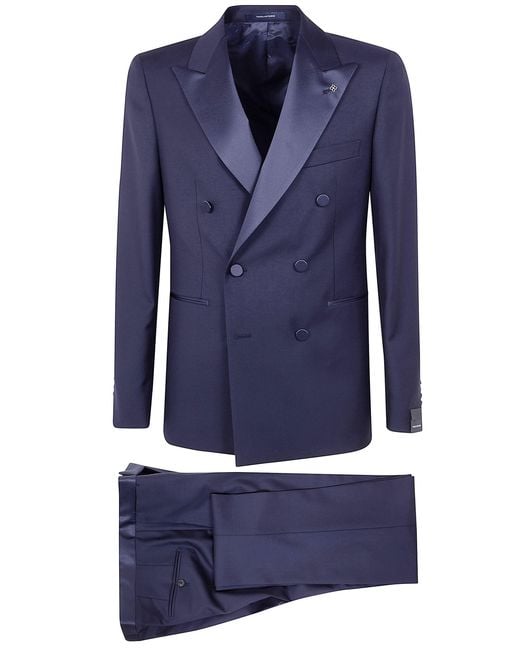 Tagliatore Blue Suit With Handkerchief "Sfbr10A01" for men