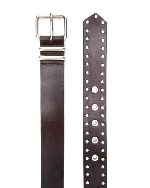 Dries Van Noten Gray Man`s Brown Leather Belt for men