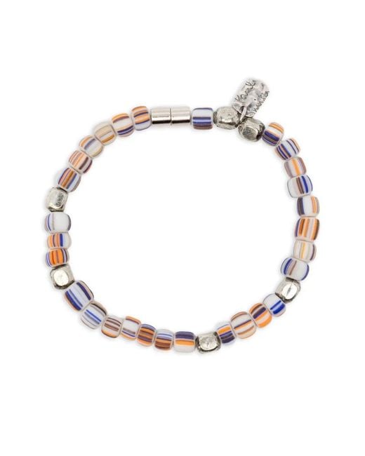 Paul Smith White Bracelet Stripe "Bead" for men