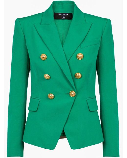 Balmain Green Six Button Jacket