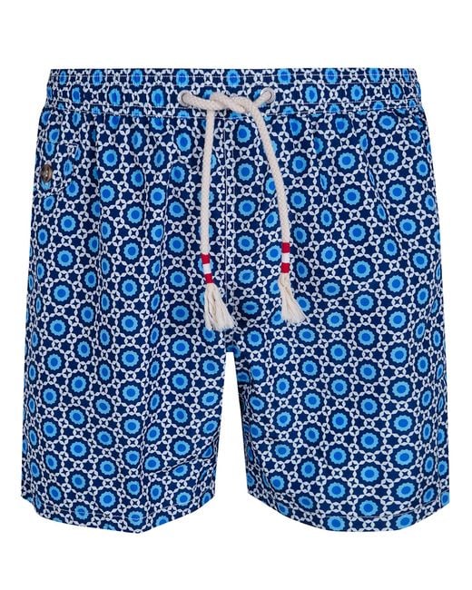 Mc2 Saint Barth Blue Lighting 70 Geo Kaleidos Swim Shorts for men