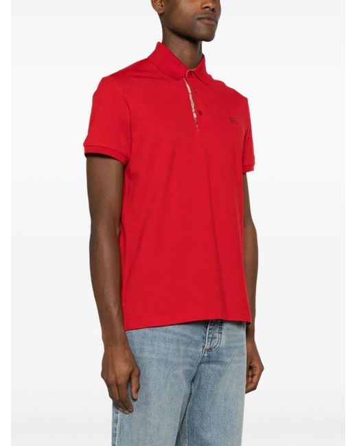 Etro Red Roma Printed Details Polo Shirt Clothing for men