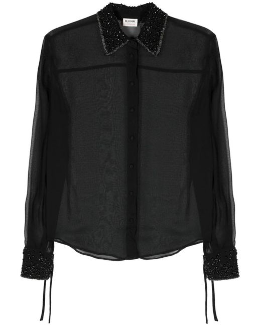 Blugirl Blumarine Black Trasparent Shirt