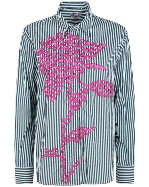 Essentiel Antwerp Blue Embroidered Shirt "Kdot"