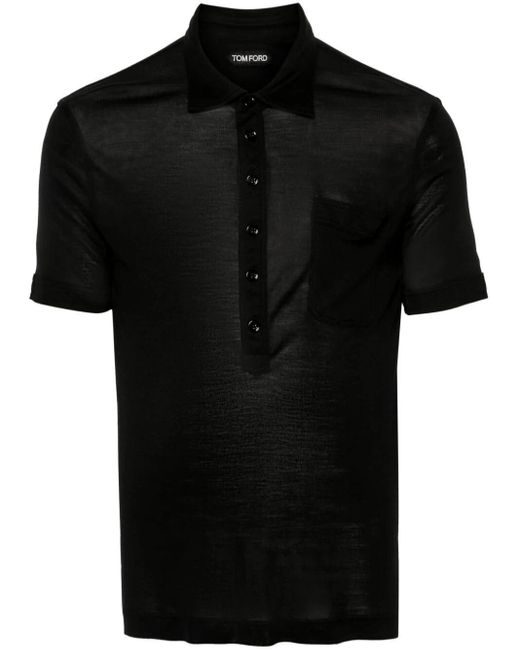Tom Ford Black Cut And Sewn Polo Shirt Clothing for men
