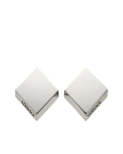 Versace White Metal Earrings Accessories