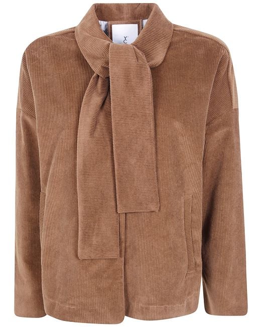 Whyci Brown Shirt With Scarf "Short"