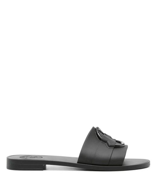 Moncler Black Mon Slides Shoes