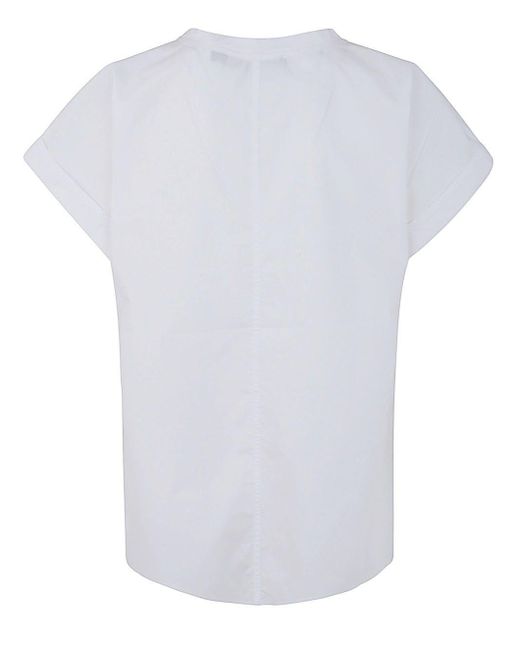 Sofie D'Hoore White Top With Short Reversed Sleeves