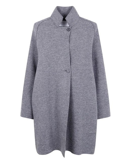 Harris Wharf London Gray Raglan Cape Boiled Wool