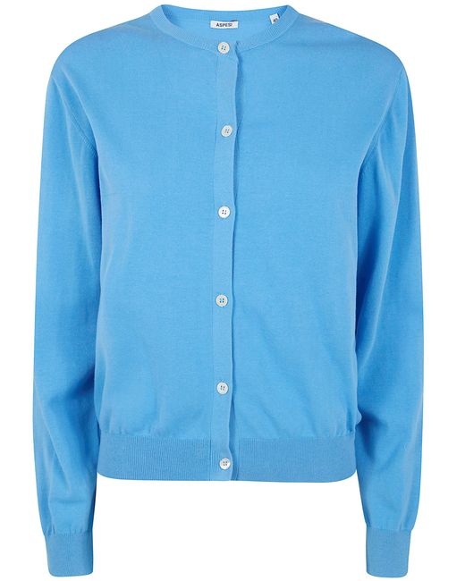 Aspesi Blue Round Neck Cardigan