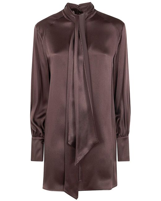 Semicouture Brown Short Satin Dress