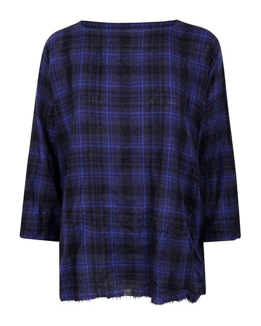 Daniela Gregis Blue 'Camicia Quadrato' Tartan Shirt