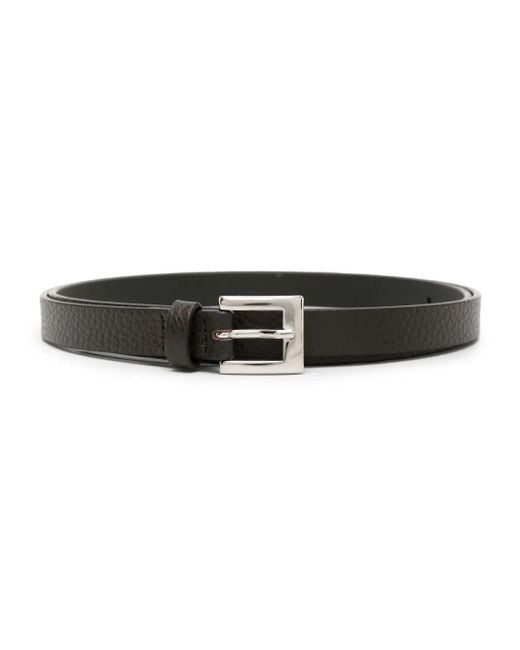 P.A.R.O.S.H. Black Pebbled Leather Belt