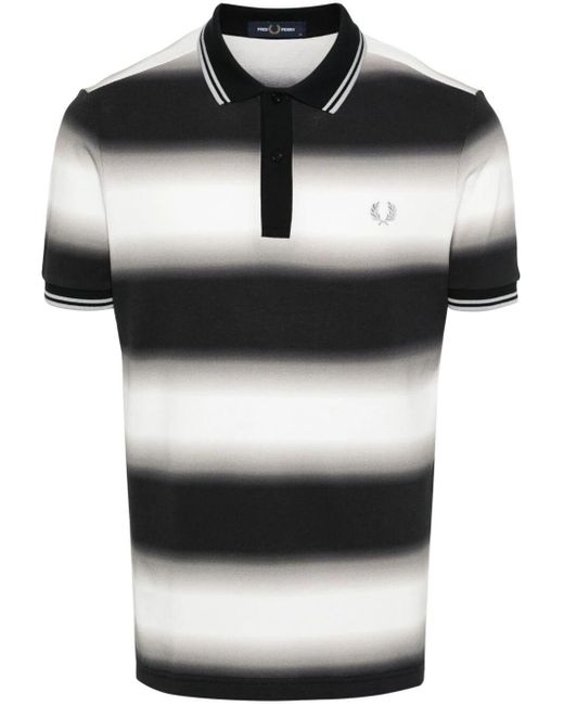 Fred Perry Gray Fp Stripe Graphic Polo Shirt for men