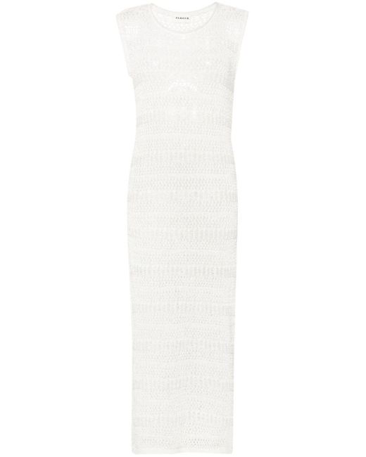 P.A.R.O.S.H. White Long Cotton Net Dress