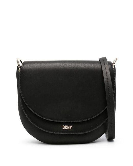 DKNY Black Gramercy Medium Flap Crossbody