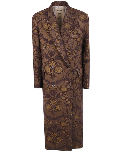 Uma Wang Brown Coat Wool Blend "Camelot"