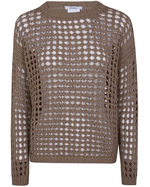 Max Mara Pure Brown "Febe" Round Neck Sweater