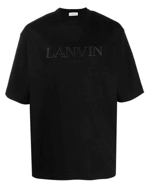 Lanvin Black Logo Cotton T-Shirt for men