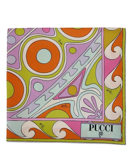 Emilio Pucci Gray Scarf "Foulard 90X90 Silk Twill"