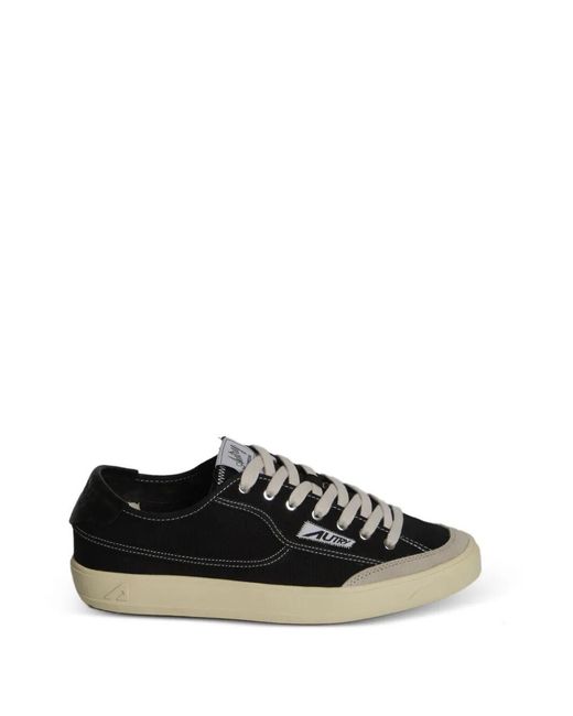 AUTRY WINDSCAPE Black "Windscape" Low Canvas Suede Sneakers for men