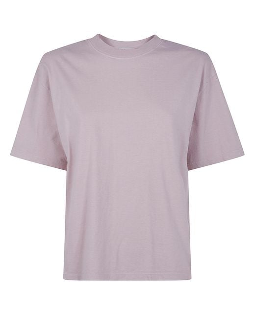 Golden Goose Deluxe Brand Purple "W's" Boxi T-Shirt Cotton Jersey Logo Patch