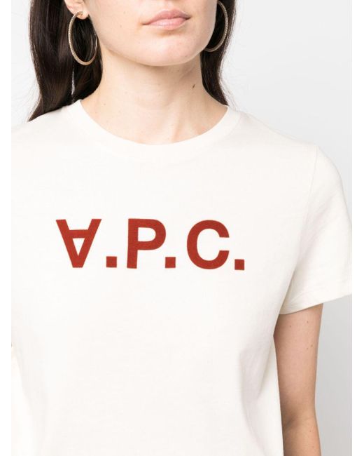 A.P.C. White Logo-print Cotton T-shirt