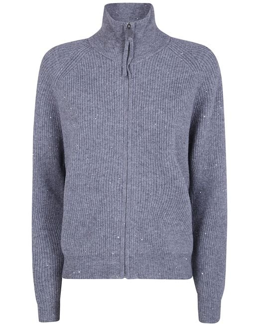 Seventy Blue Sweater Long Sleeves Mock Neck "940 Light"
