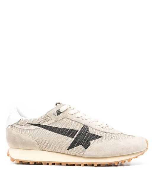 Golden Goose Deluxe Brand White "Running Marathon" Mesh Upper Suede Toe Leather Heel for men