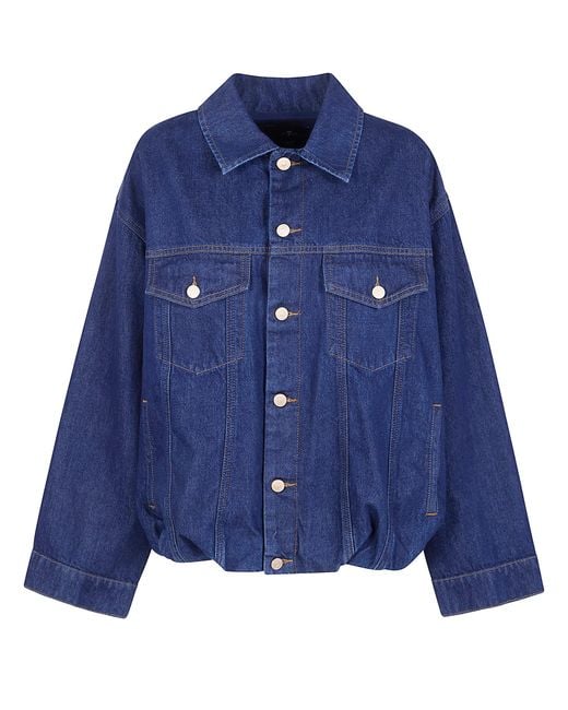 7 For All Mankind Blue "Gathered" Jacket Soul