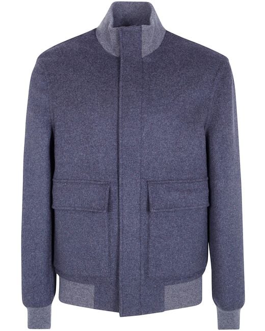 Brunello Cucinelli Blue Jacket Wool Cashmere "Mv4659808 C001" for men