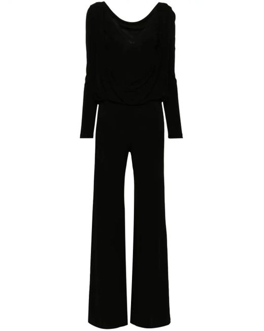 Alberta Ferretti Black Organdy Jumpsuit Clothing