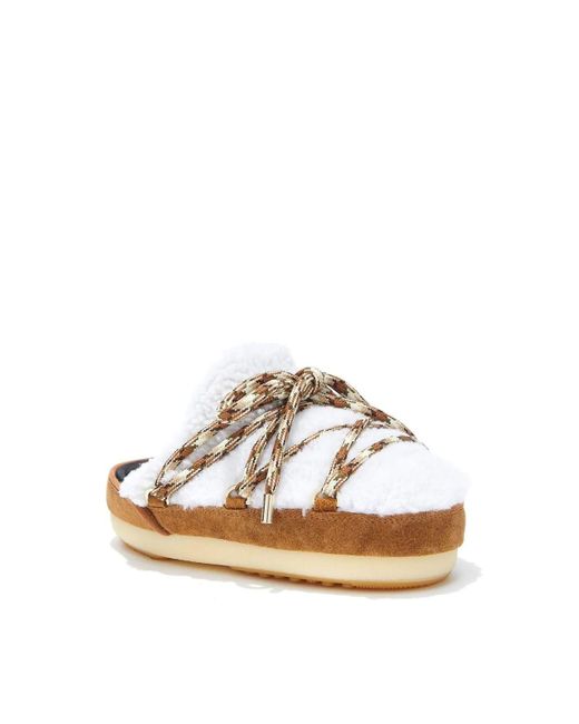 Moon Boot White Mules Shearling for men