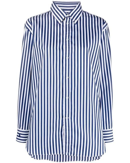Polo Ralph Lauren Blue Striped Cotton Shirt