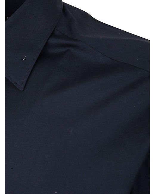 Zegna Blue Stretch Cotton Shirt Clothing for men