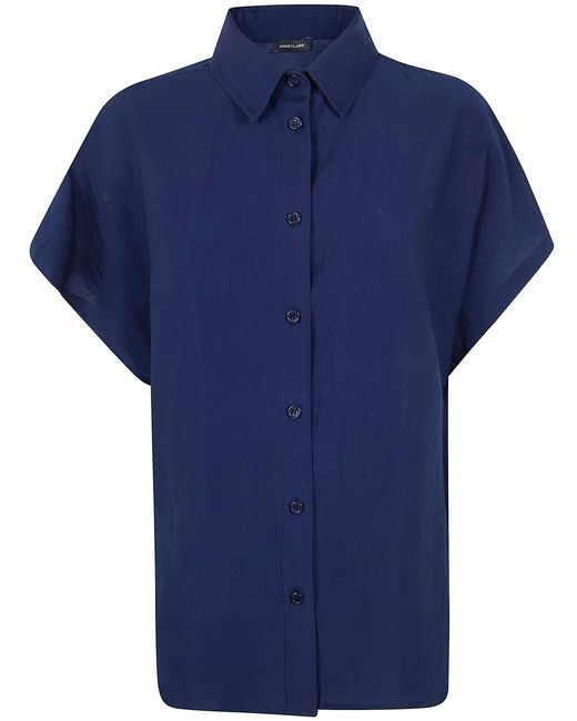 Anneclaire Blue Short Sleeves Squared Form Shirt