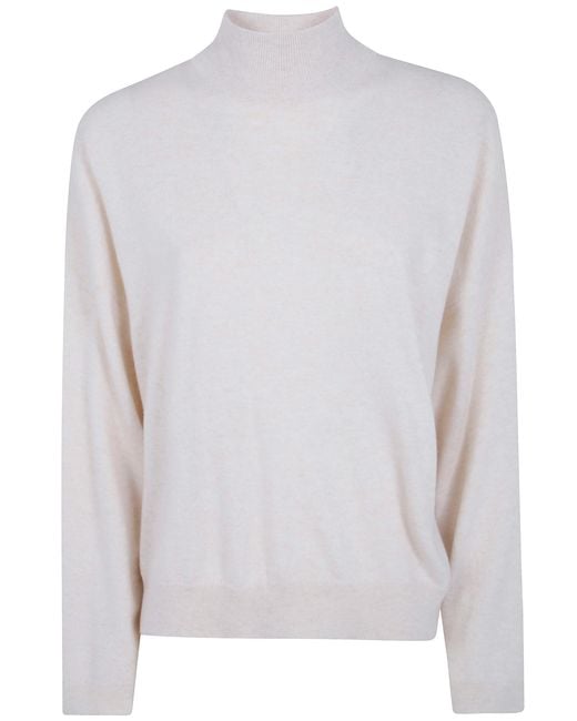 Brunello Cucinelli White Sweater Cashmere Turtleneck