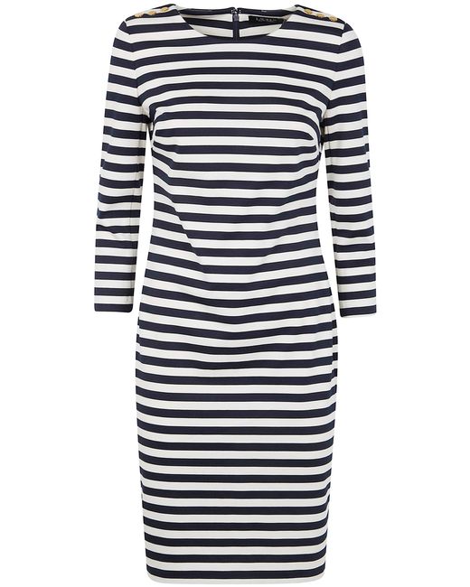 Ralph Lauren Blue "Romee" Long Sleeves Day Dress