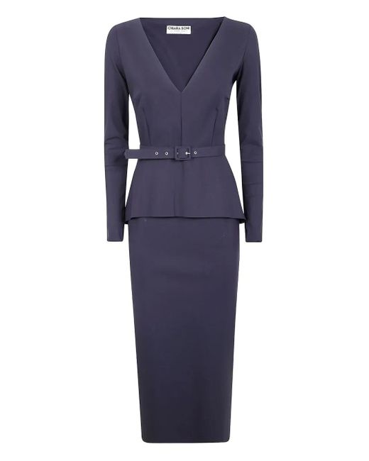 La Petite Robe Di Chiara Boni Blue Siaka Midi Jersey Dress