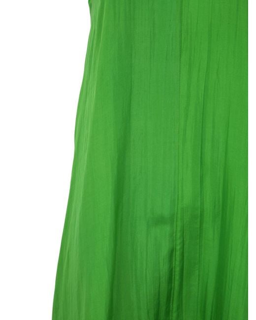 BIANCO LEVRIN Green Midi Silk Dress