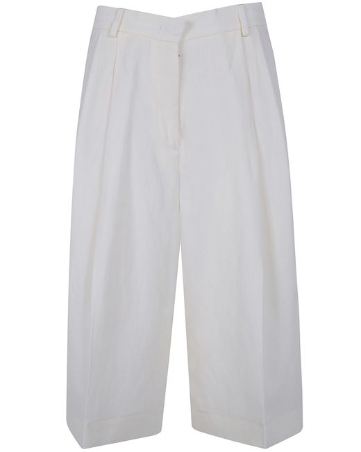 Fabiana Filippi White Cropped Wide Leg Trousers