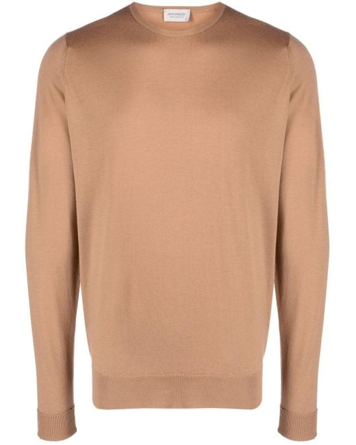 John Smedley Brown Marcus Long Sleeves Crew Neck Pullover for men