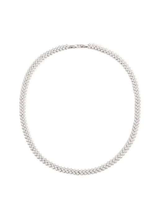 Self-Portrait White Crystal Necklace