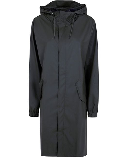 Rains Black Coat Hooded "Fishtail"