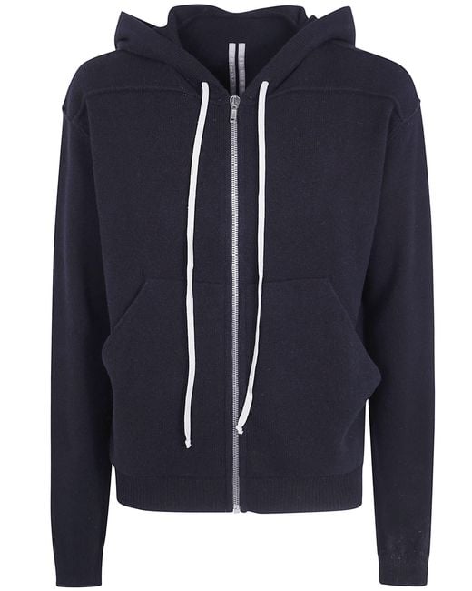 Rick Owens Blue Sweatshirt Zipped Hoodie Jacket for men